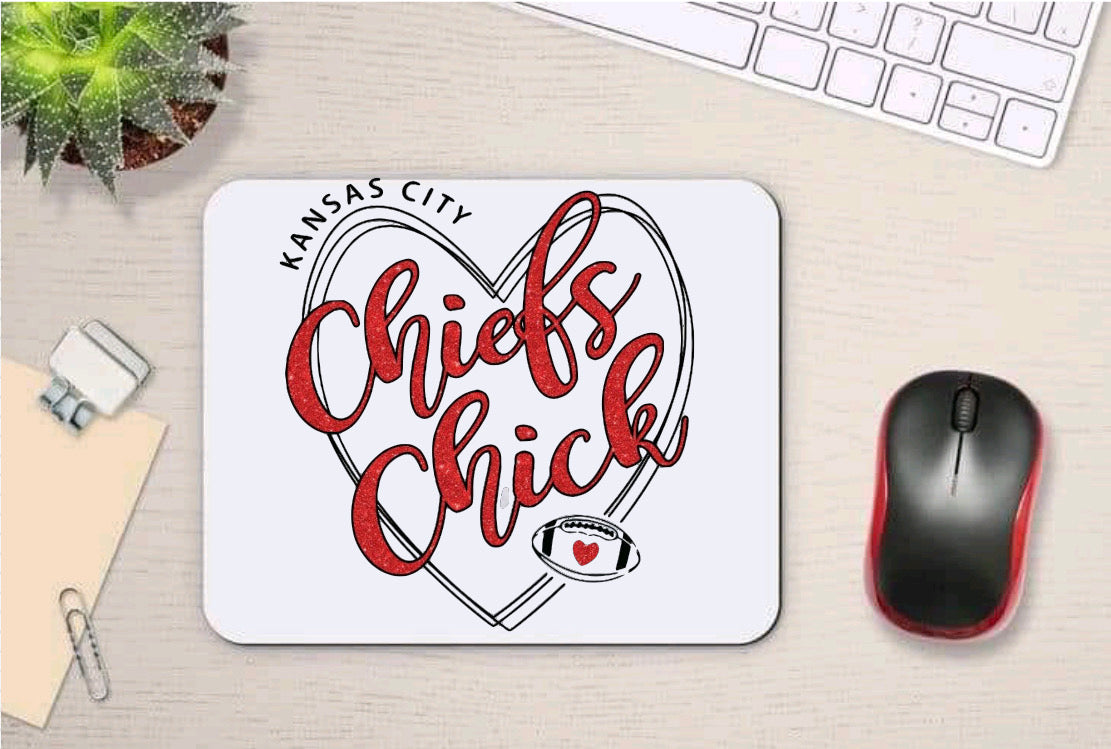 Chiefs chick heart mouse pad