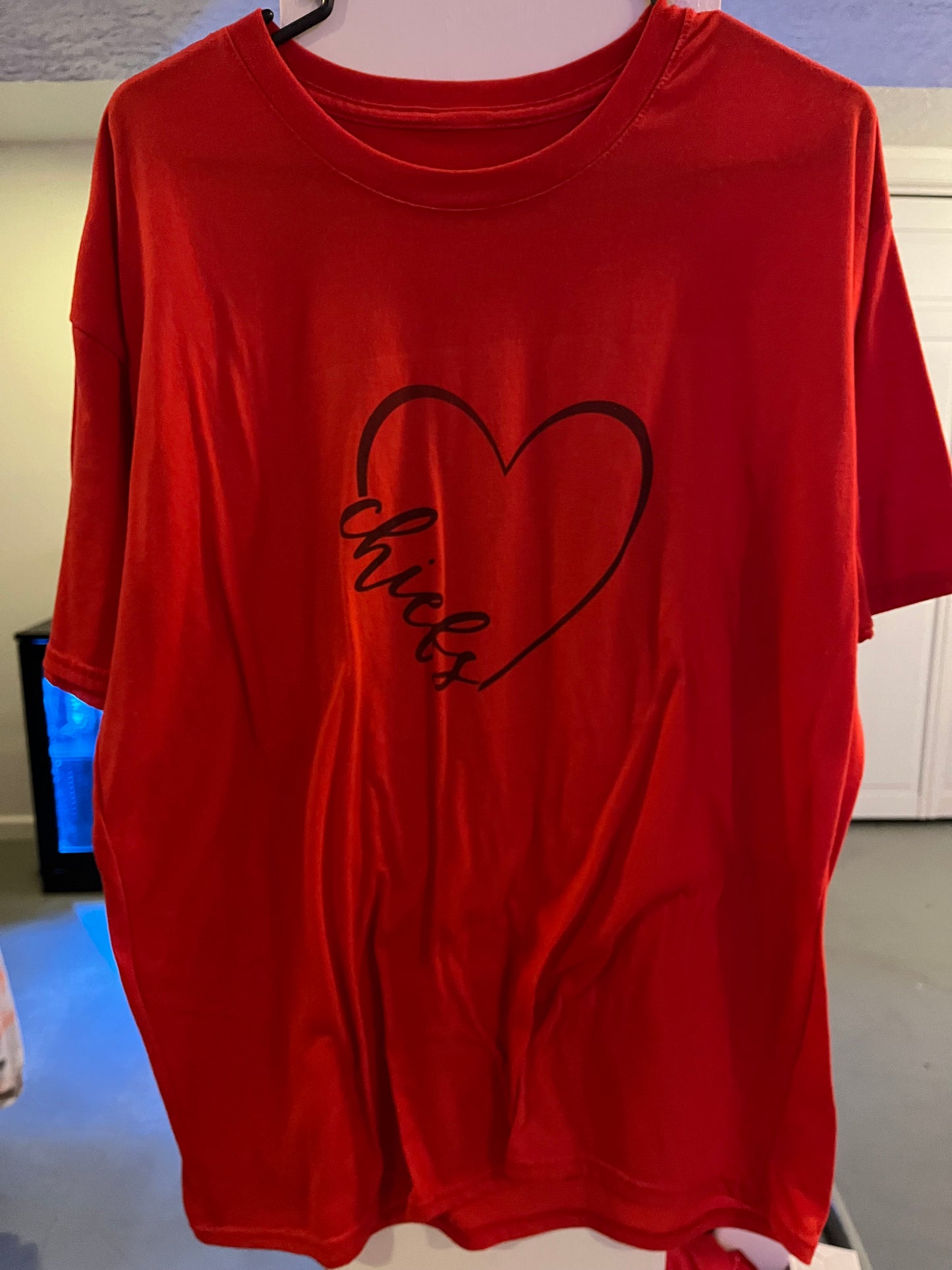 Large red chiefs heart shirt