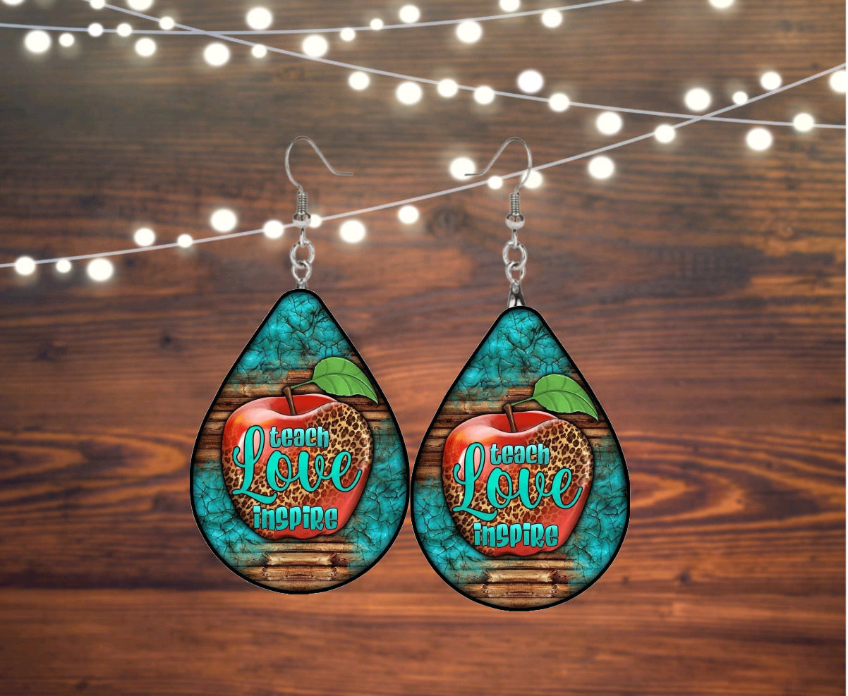 Teach love inspire earrings