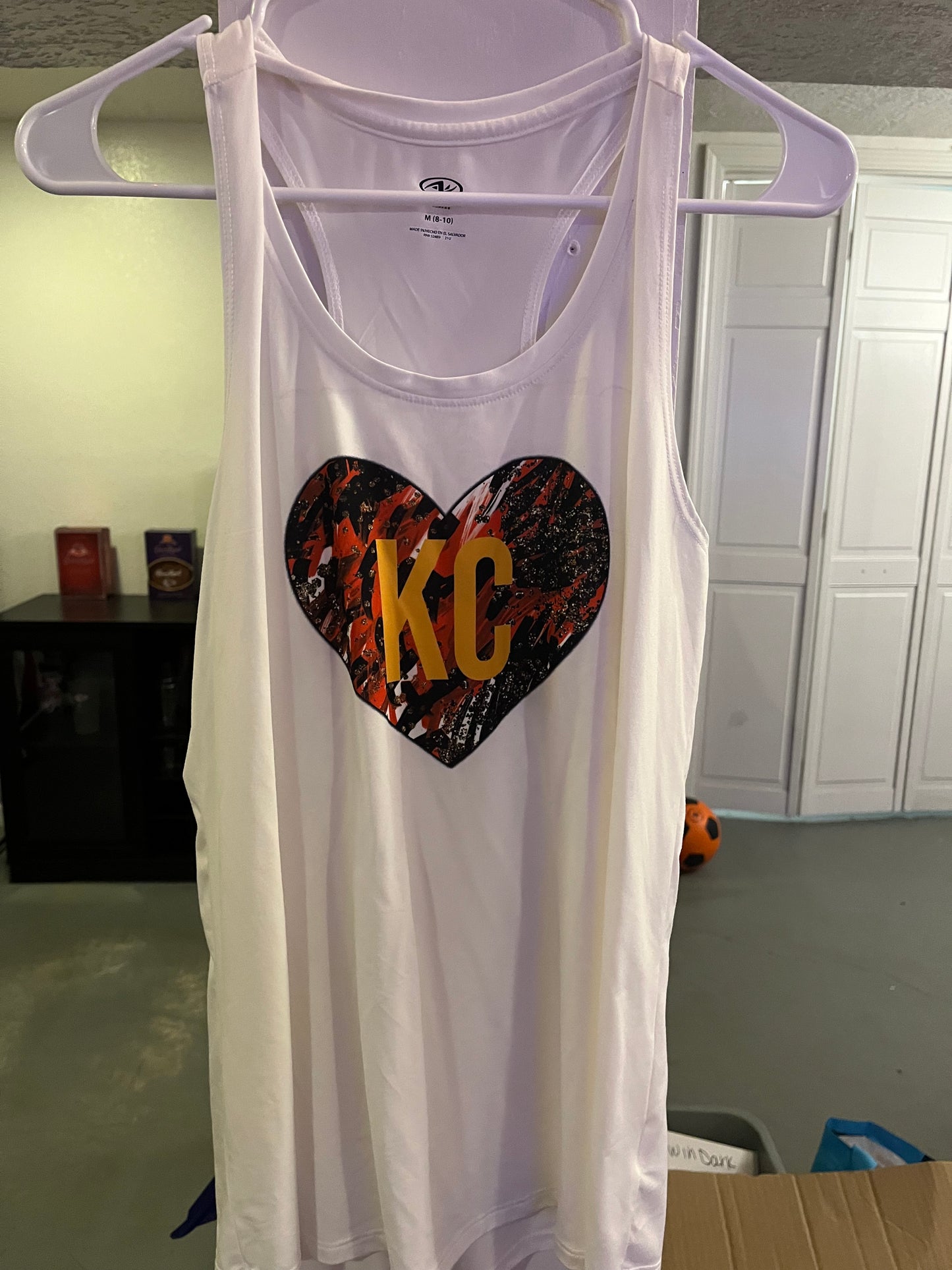 Medium racer back Kc heart