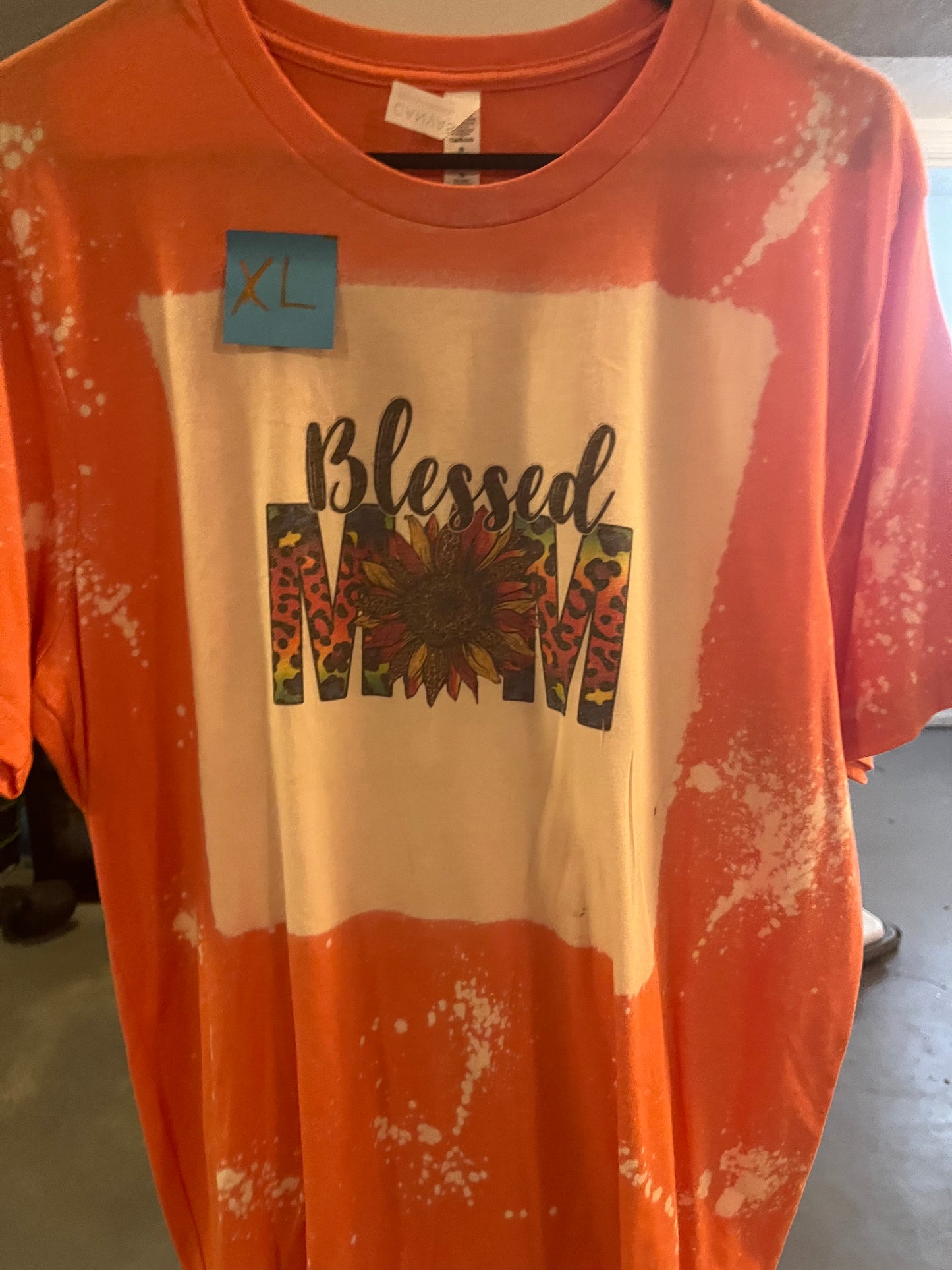 XL blessed mom bleached shirt