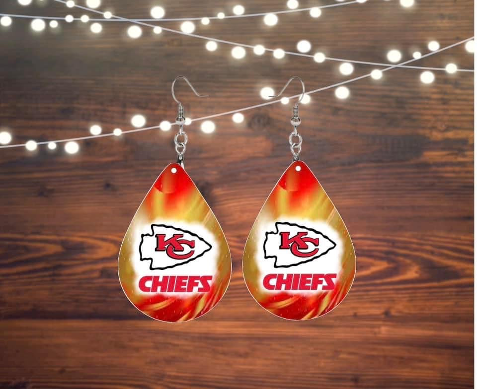 Tie die chiefs earrings