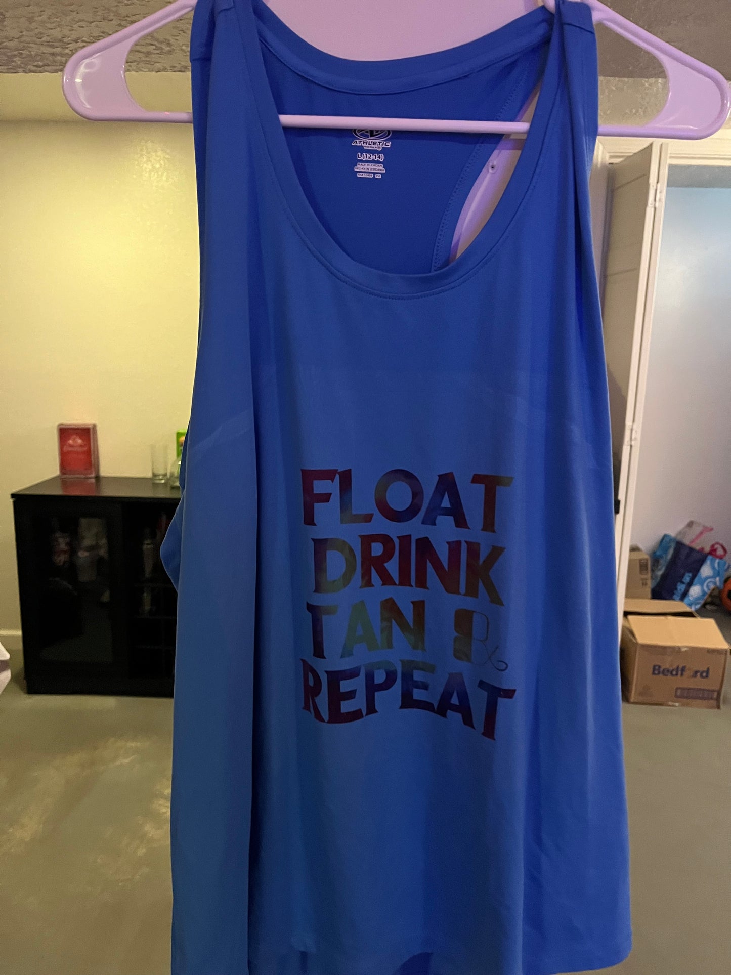 Large racer back float drink tan repeat