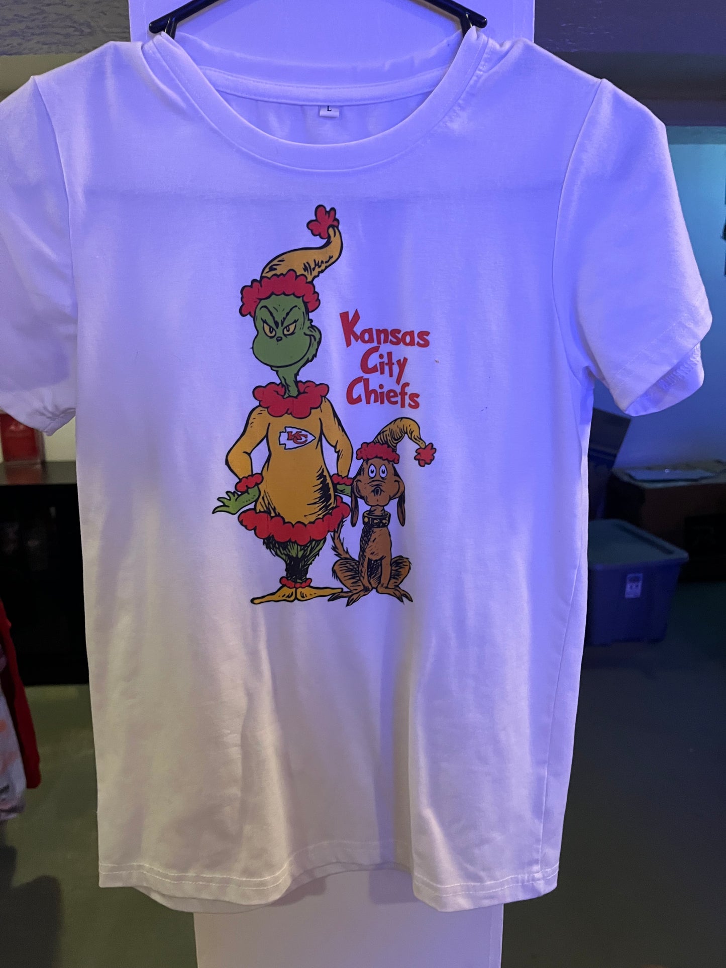 Youth Large grinch Chiefs Christmas