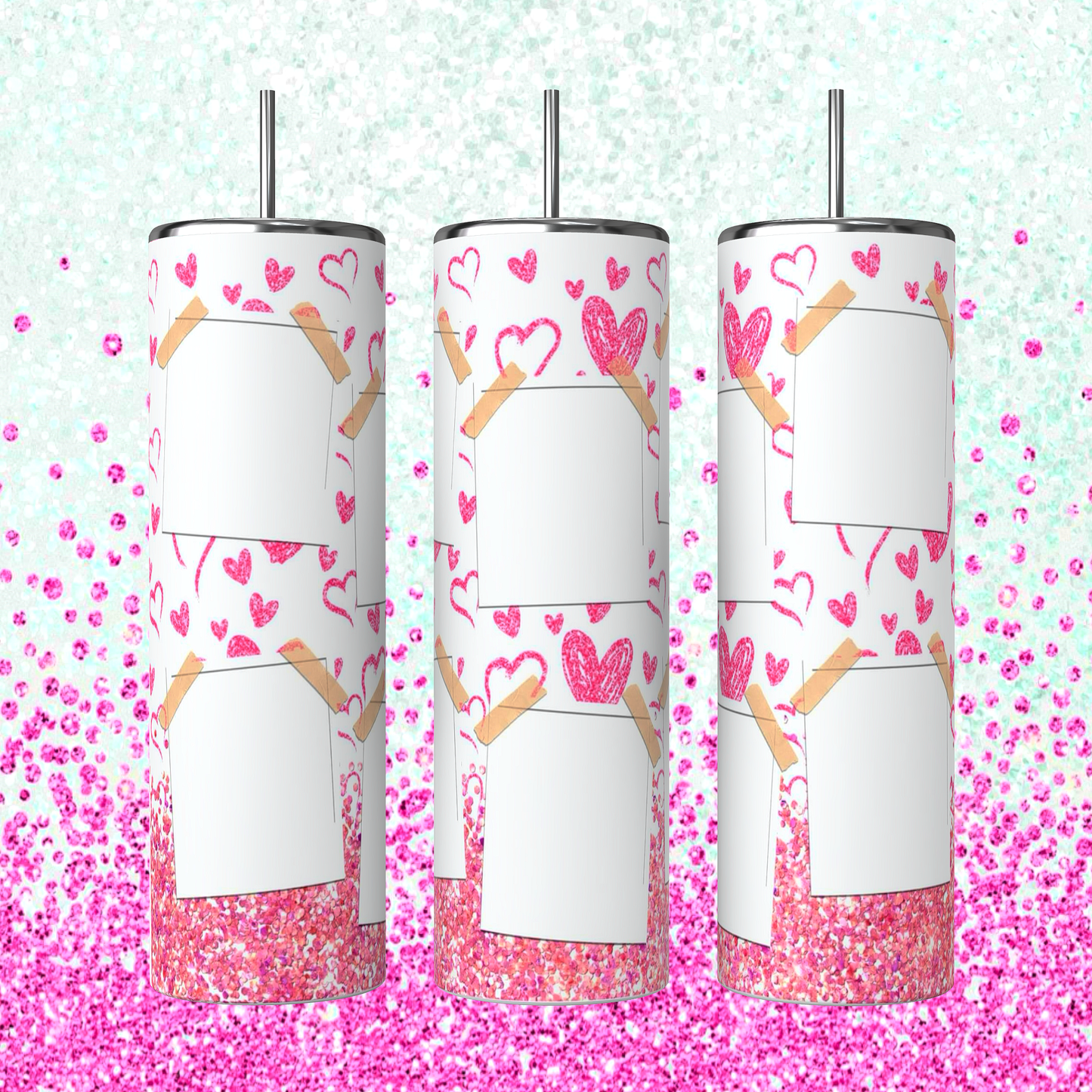 Pink heart photo Tumbler