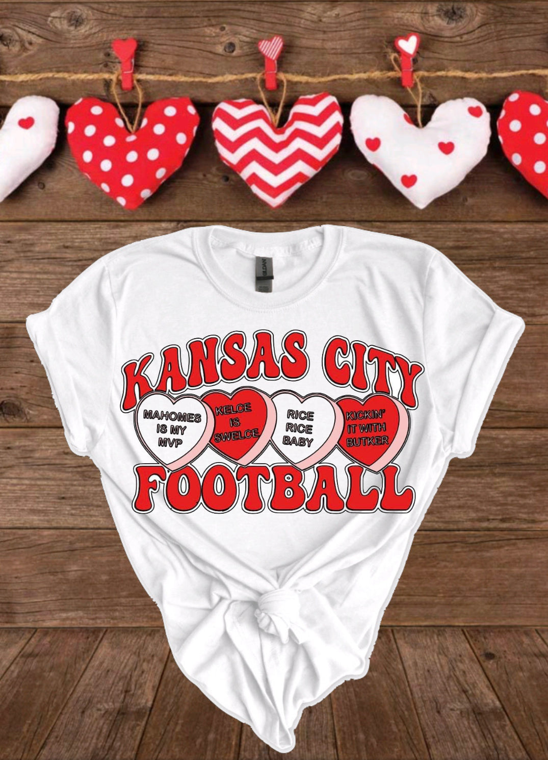 Kansas City football candy hearts