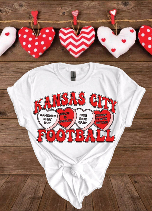 Kansas City football candy hearts