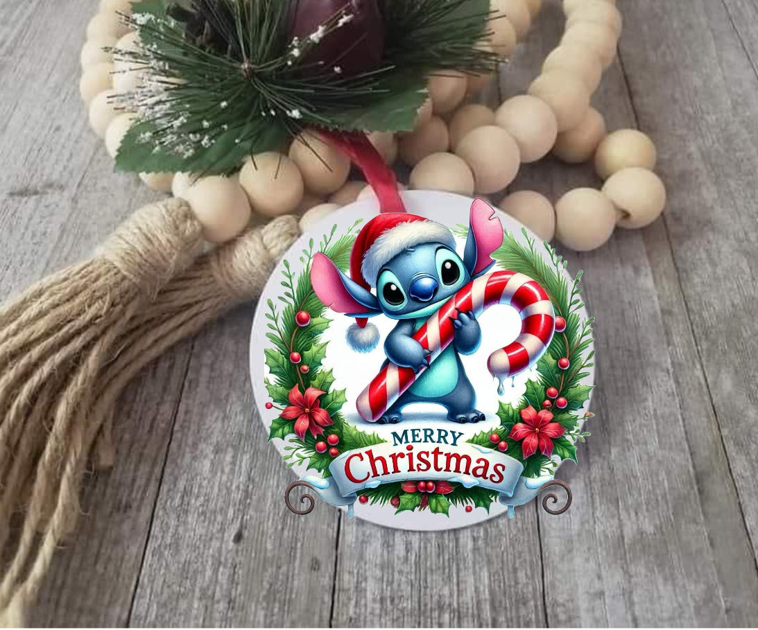 Merry Christmas Stitch ornament
