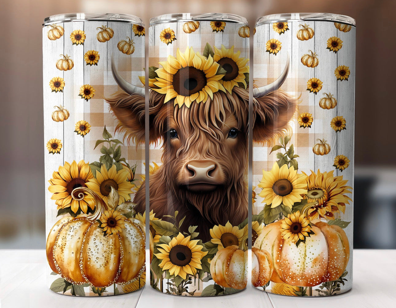 Sunflower cow tumbler