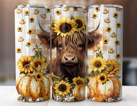 Sunflower cow tumbler
