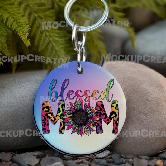 Blessed Mom keychain