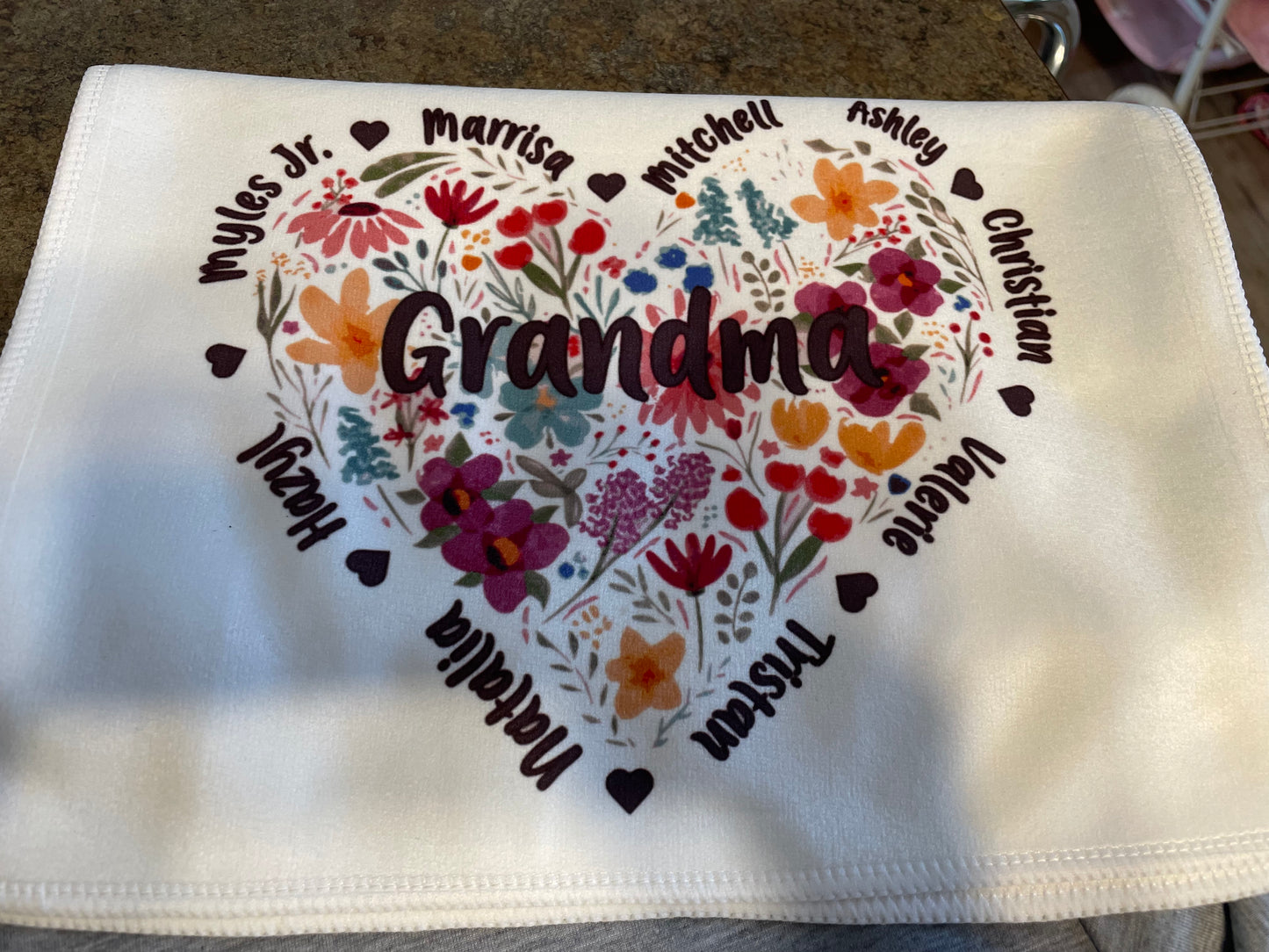 Floral hand towel