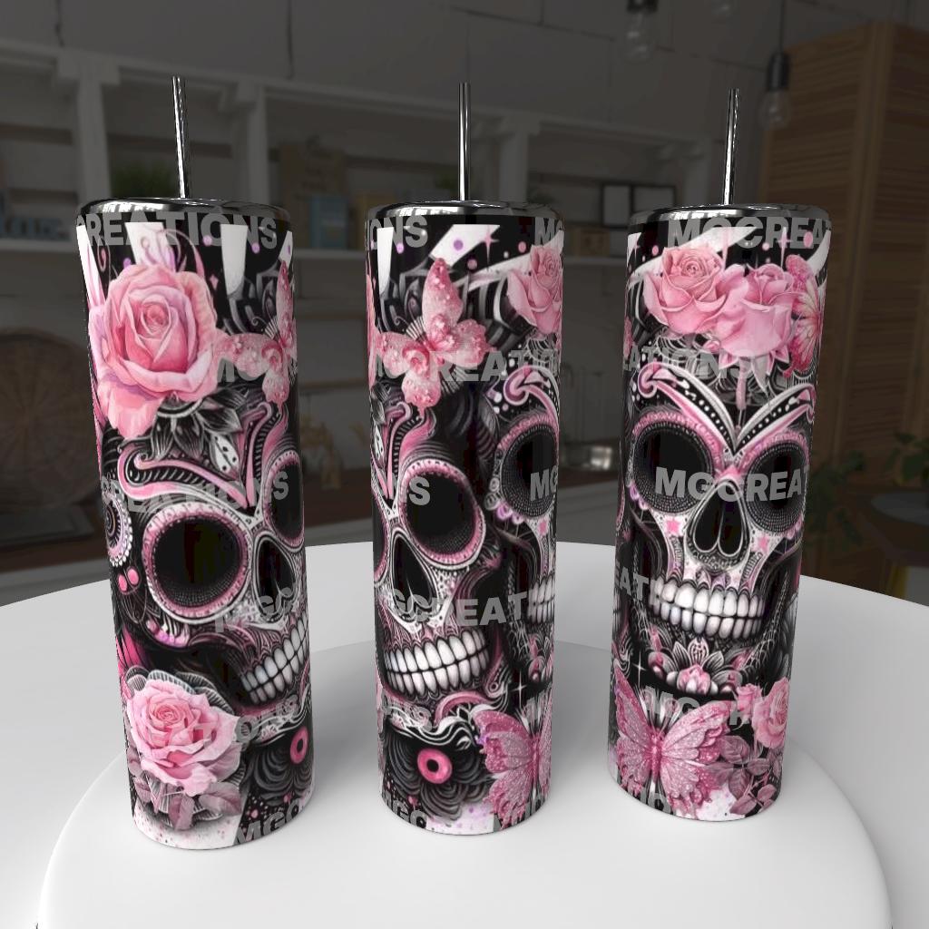 Pink Skull Tumbler