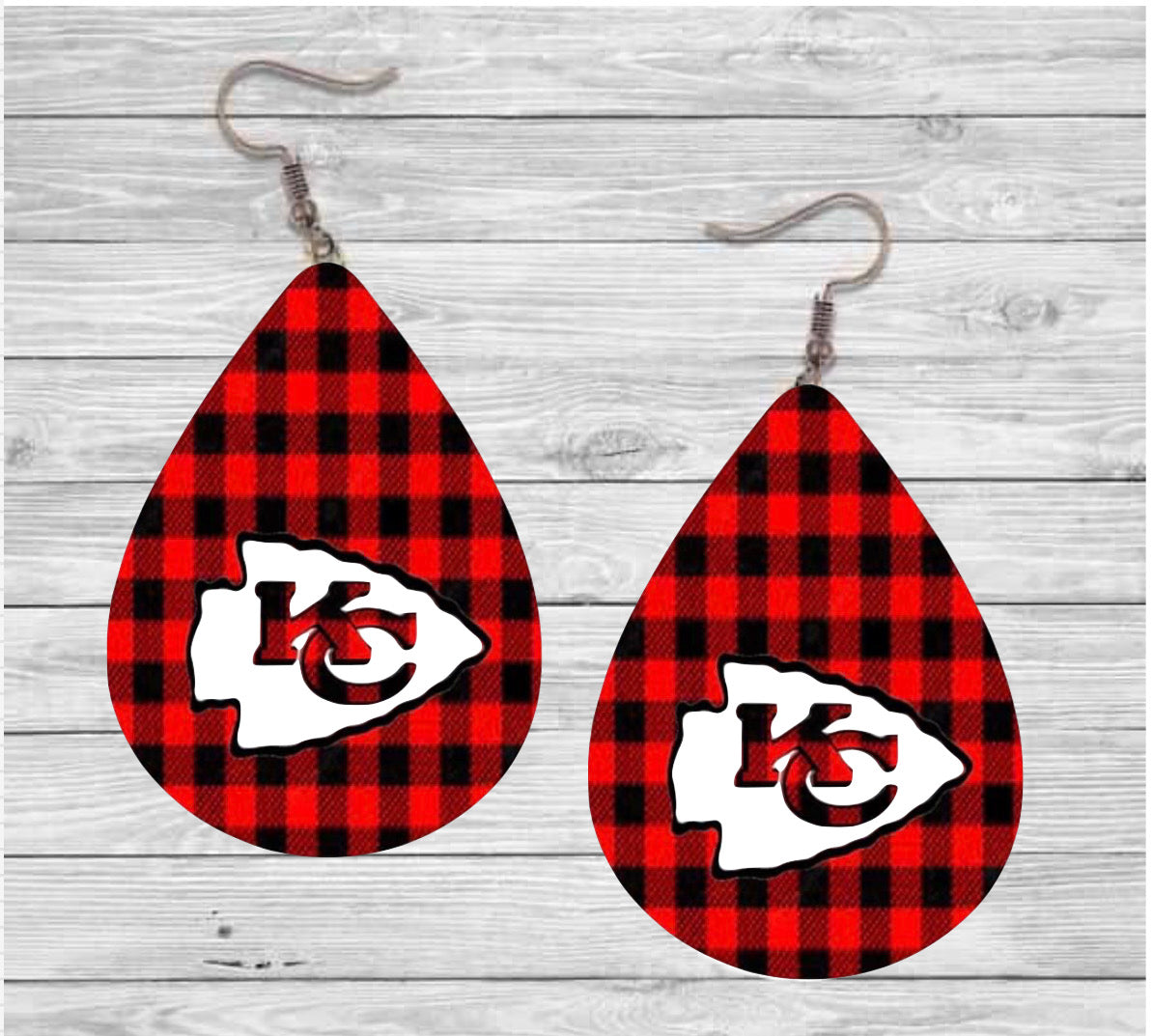 Plaid arrowhead earrings