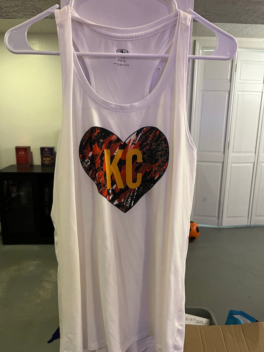 Medium racer back Kc heart