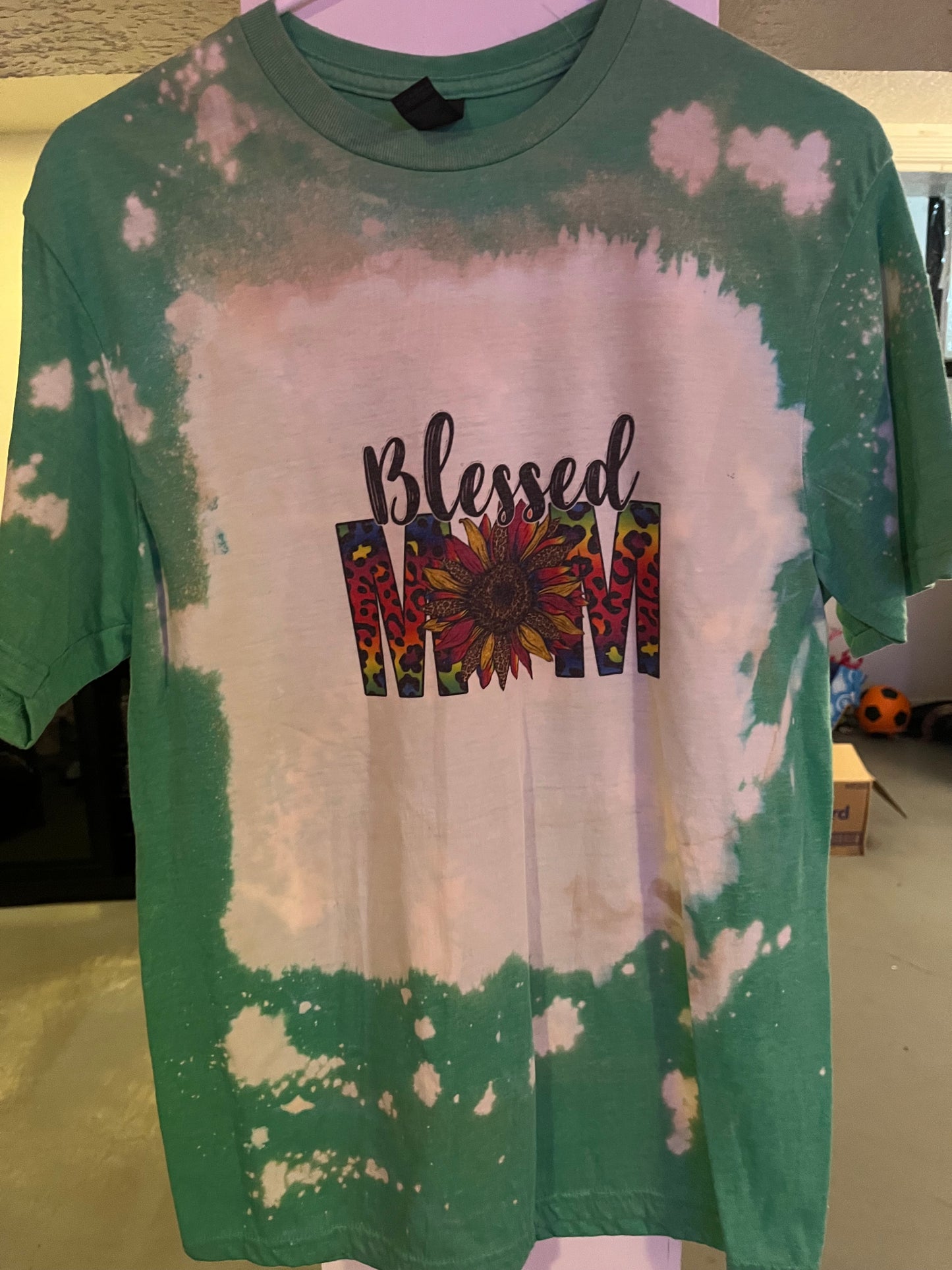 Medium bleached blessed mom