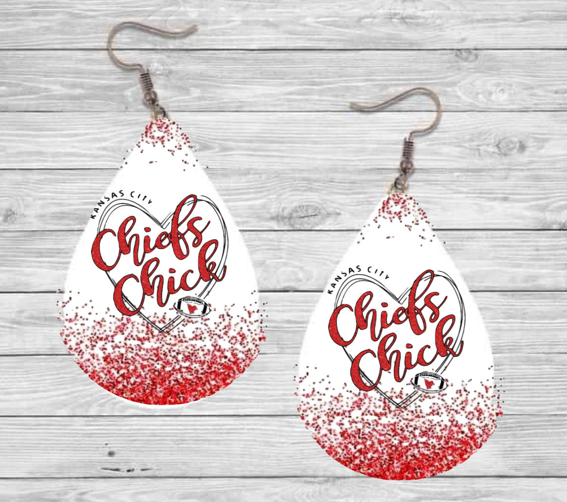 Chiefs chick earrings